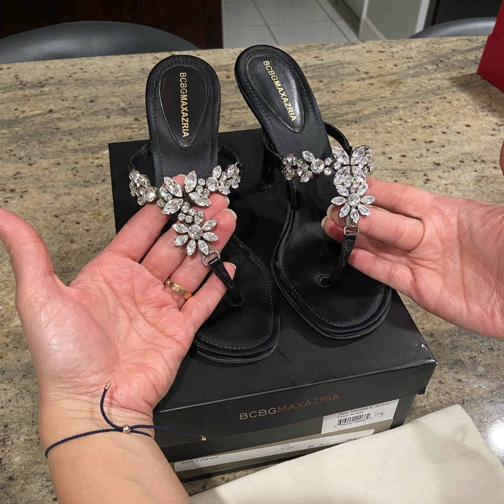 BCBG Swarovski Crystal Heeled Sandal